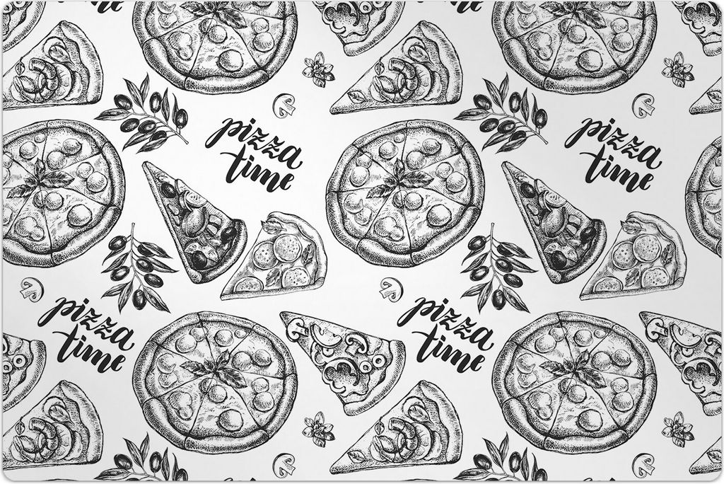 Küchenmatte 80x120 cm Vinylmatte Bodenmatte Dekoration - Pizza Italienische Küche