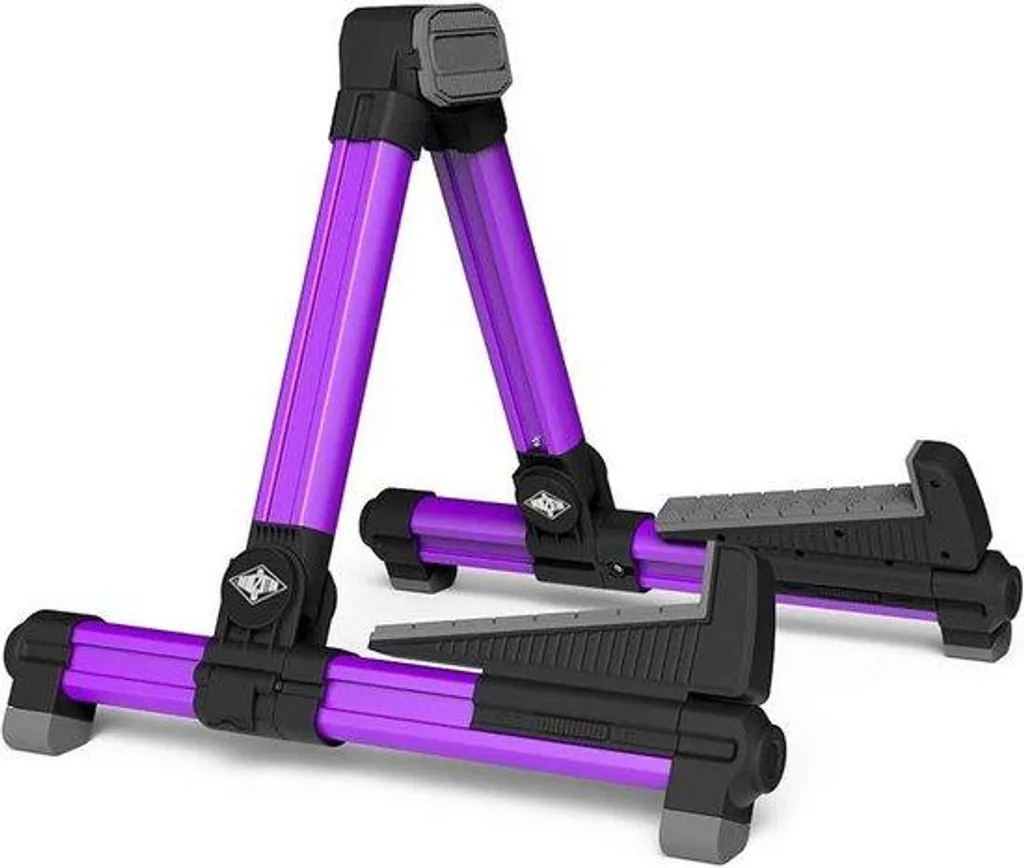 Support de guitare rétractable violet ultra léger avec étui de voyage