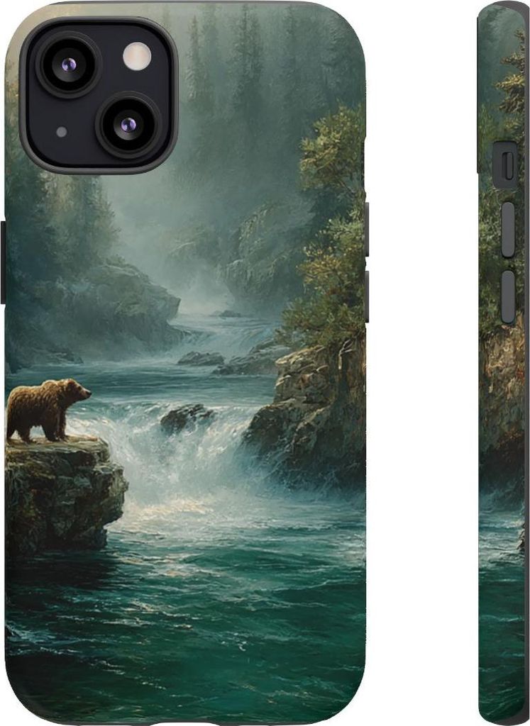 Braunbär am Wildbach – Hülle Kompatibel mit iPhone 13