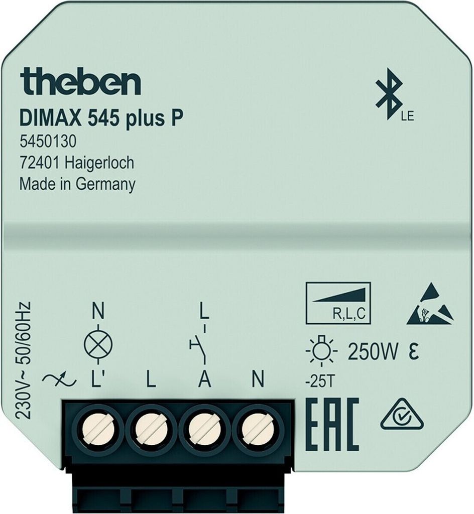 Theben DIMAX 545 plus P Universaldimmer,R-, L- und C-Lasten,autom. Lasterkennung