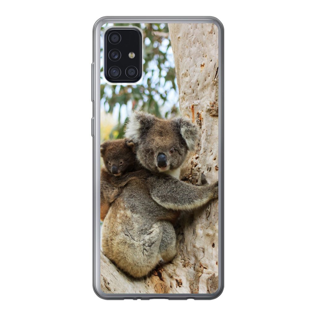MuchoWow Handyhülle Schutzhülle Hülle für Samsung Galaxy A52 5G Koalas - Kind - Baum - Kinder - Junge - Mädchen Silikon Softcase Handy Hüll...