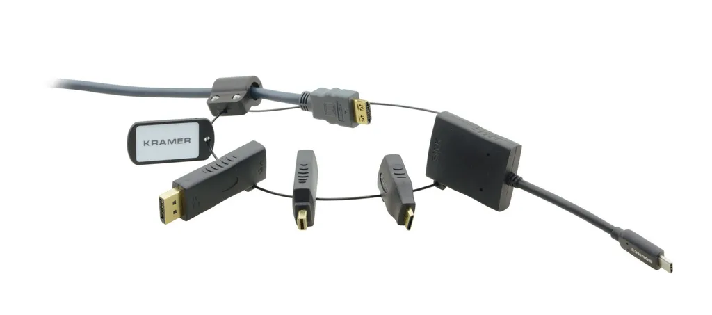 Adaptateur Multiconnecteur Kramer AD-RING-5 avec Câble de Sécurité 45cm