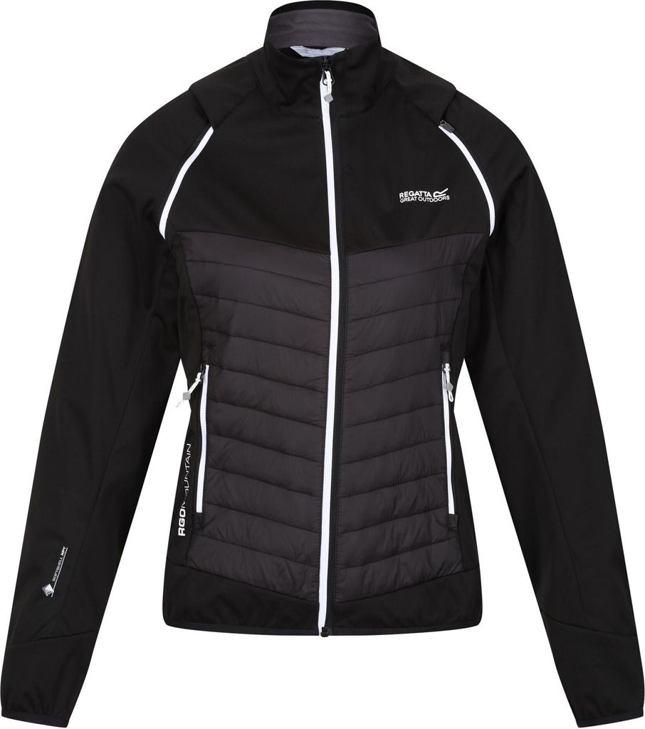 Regatta Steren Hybrid Softshelljacke für Damen mit abnehmbaren Ärmeln, Farbe:Schwarz, Größe:36