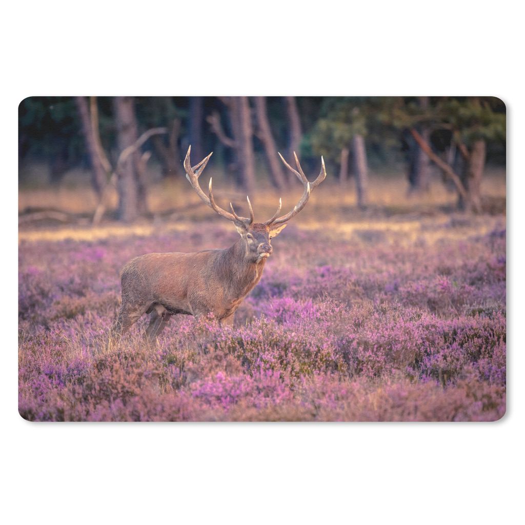 MuchoWow Mauspad Mousepad Hirsche - Blumen - Niederlande 27x18 cm - Mousepads - Maus Mat - Pad - Mausunterlage - Büroartikel - Desk Matten