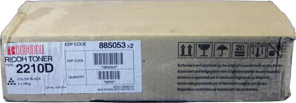 Toner Ricoh Aficio 220/270 Tipo2210D #885229 (885053) Immagine del prodotto 
