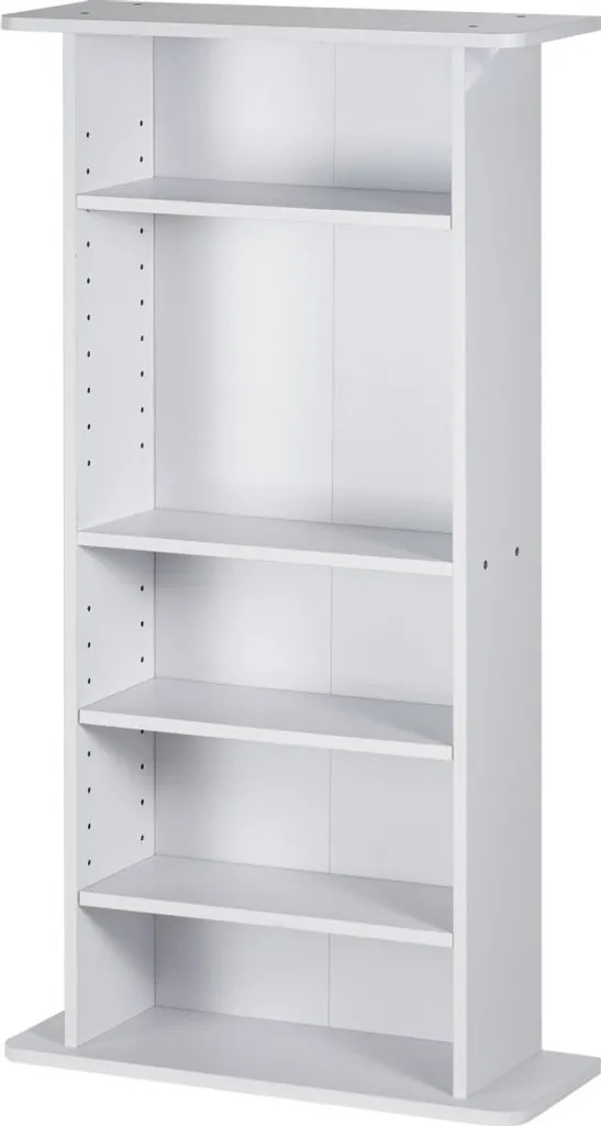Étagère de rangement CD et DVD blanche à tablettes réglables bois - 12