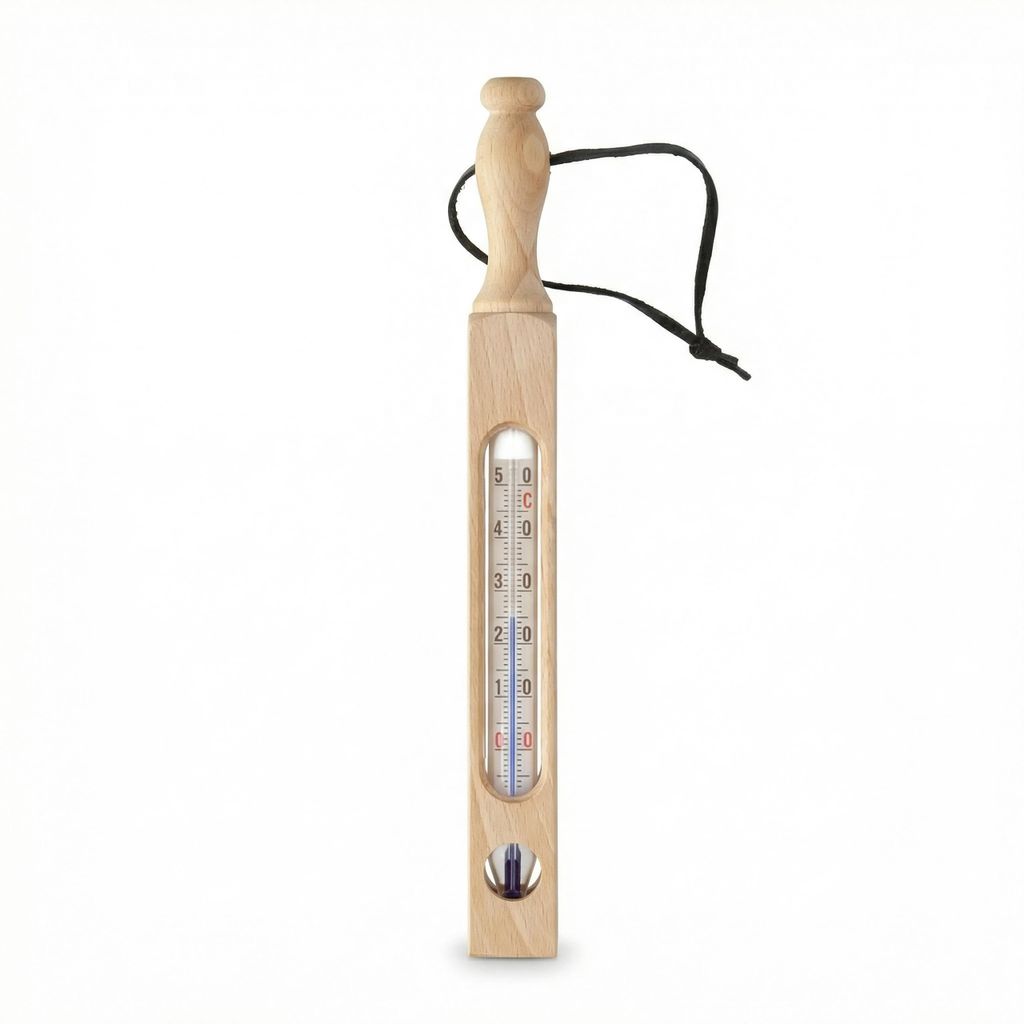 Holz Badethermometer -5 bis +50°C Analog Bade Thermometer Produktbild 