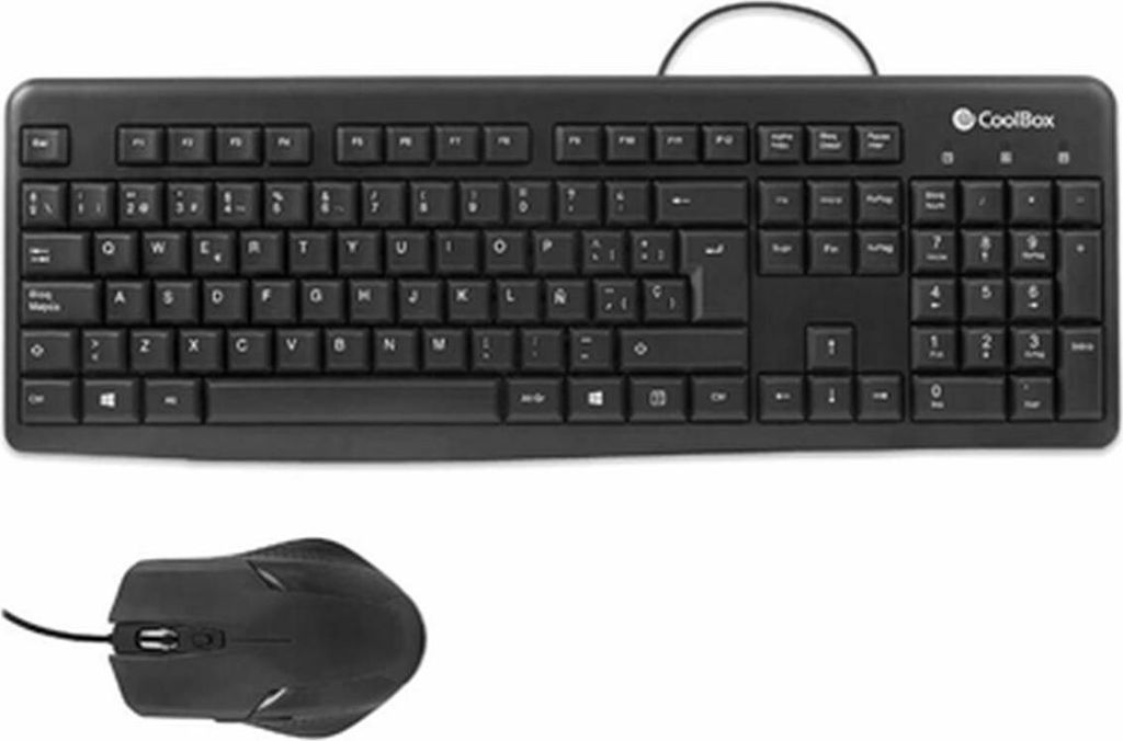 CoolBox COO-KTR-01U Tastatur und Maus Schwarz Qwerty Spanisch QWERTY