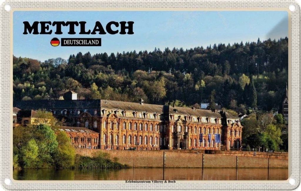 vianmo Blechschild 20x30 cm Mettlach Gebäude Bildmotiv Reisemotiv Abenteuer Reisen Urlaub