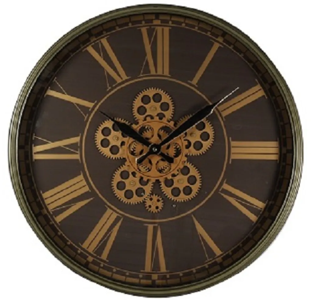 Horloge murale pour loft Thom ronde 54 cm acier brun nickel déco moderne