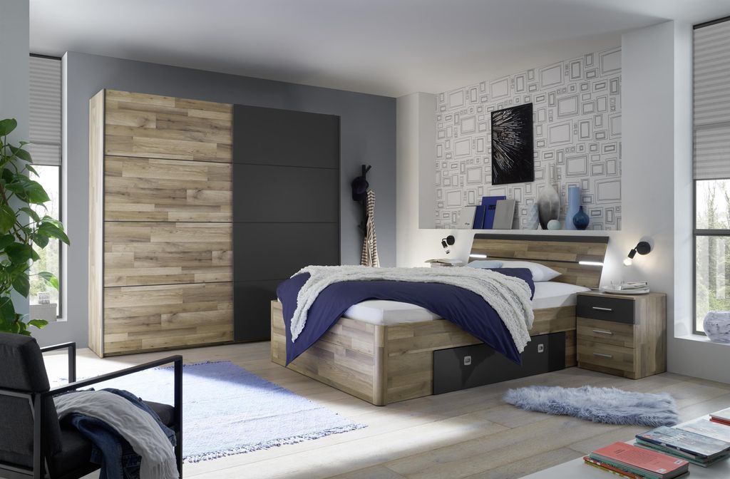 Jugendzimmer Teeniezimmer Schlafzimmerprogramm Möbel Set "Isobel I" (3-teilig)