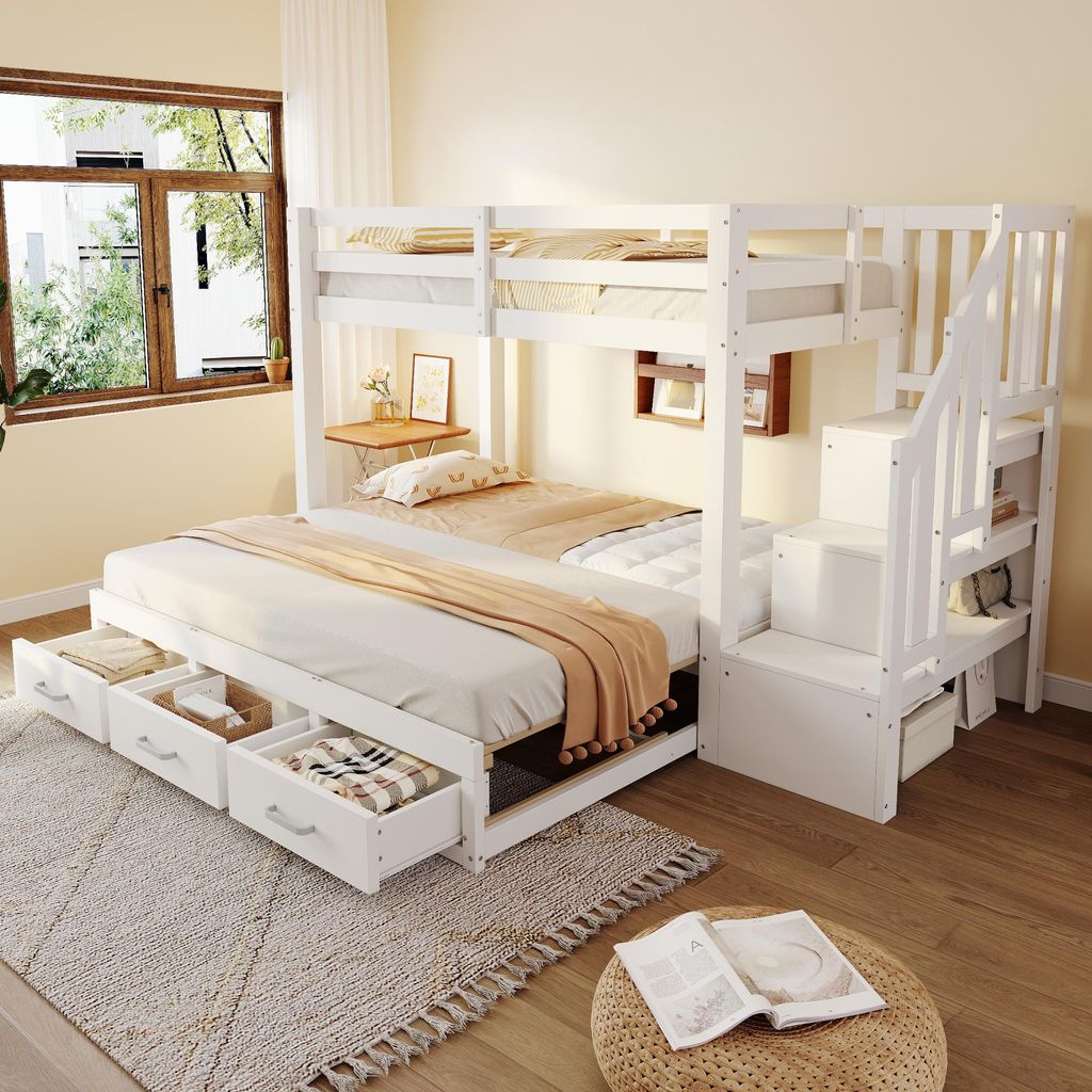 Etagenbett 90 x 200 cm mit Ausziehbett 90/180 x 190 cm, Produktbild 