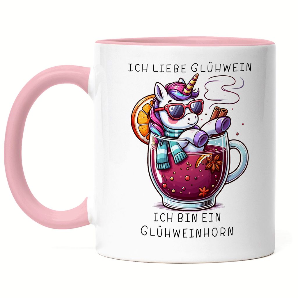 Ich bin ein Glühweinhorn Tasse Rosa Weihnachten Einhorn Glühwein Witzig
