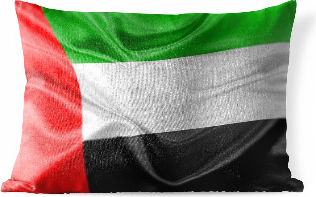 MuchoWow Outdoor Kissen - Die Flagge der Vereinigten Arabischen Emirate - 50x30 cm - Wetterfest - Lounge Kissen - Sofa kissen - Wohnzimmer Dekora...