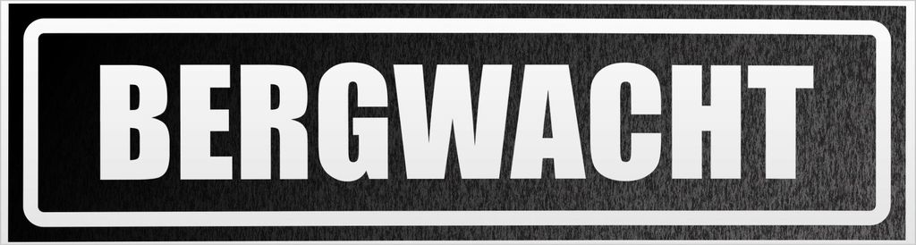 Kiwistar Bergwacht invertiert Magnetschild Schild magnetisch - 60cm Schwarz - reflektierend - Magnetfolie für Auto PKW Kfz