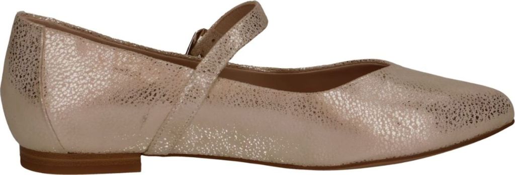 Caprice Damen Ballerina Mary Jane Leder Schnalle 9-22112-44, Größe:39 EU, Farbe:Gold