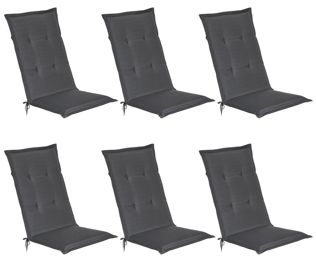 Beautissu Set di 6 cuscini per sedie da giardino Loft HL Immagine del prodotto 