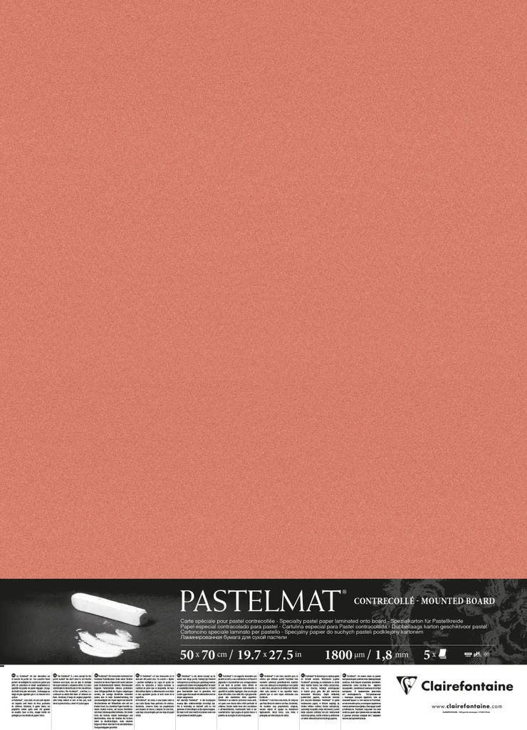 Clairefontaine Papier für Pastellmalerei, 5 Bogen 50x70cm, 1,8mm, 1100g 496062C