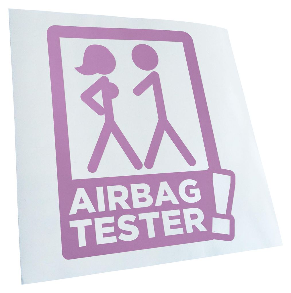 Kiwistar - Autoaufkleber - Airbag Tester - Flieder - 30x23cm - Aufkleber für Auto, Laptop, Fahrrad, LKW, Motorrad mehrfarbig JDM Decal Racing