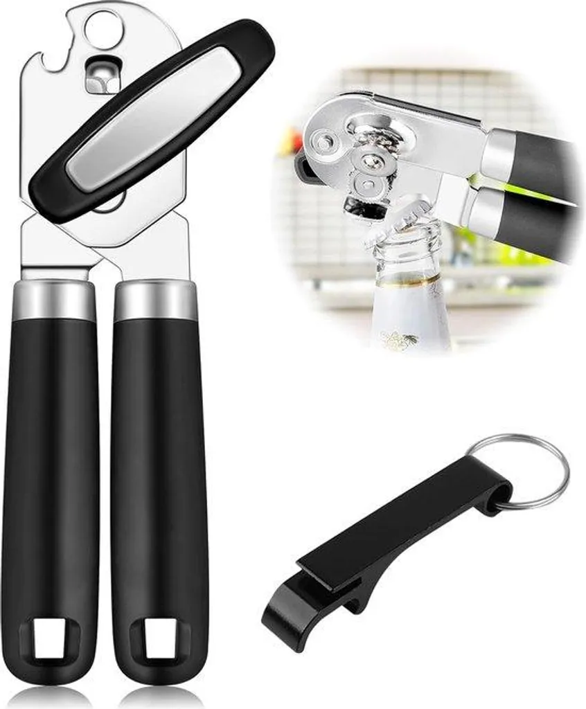 Ouvre-boîte ergonomique inox avec manche antidérapant haute qualité