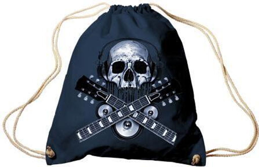 Trend-Bag Turnbeutel Sporttasche Rucksack mit Print - Skull Guitar - TB65308 Color - Navy