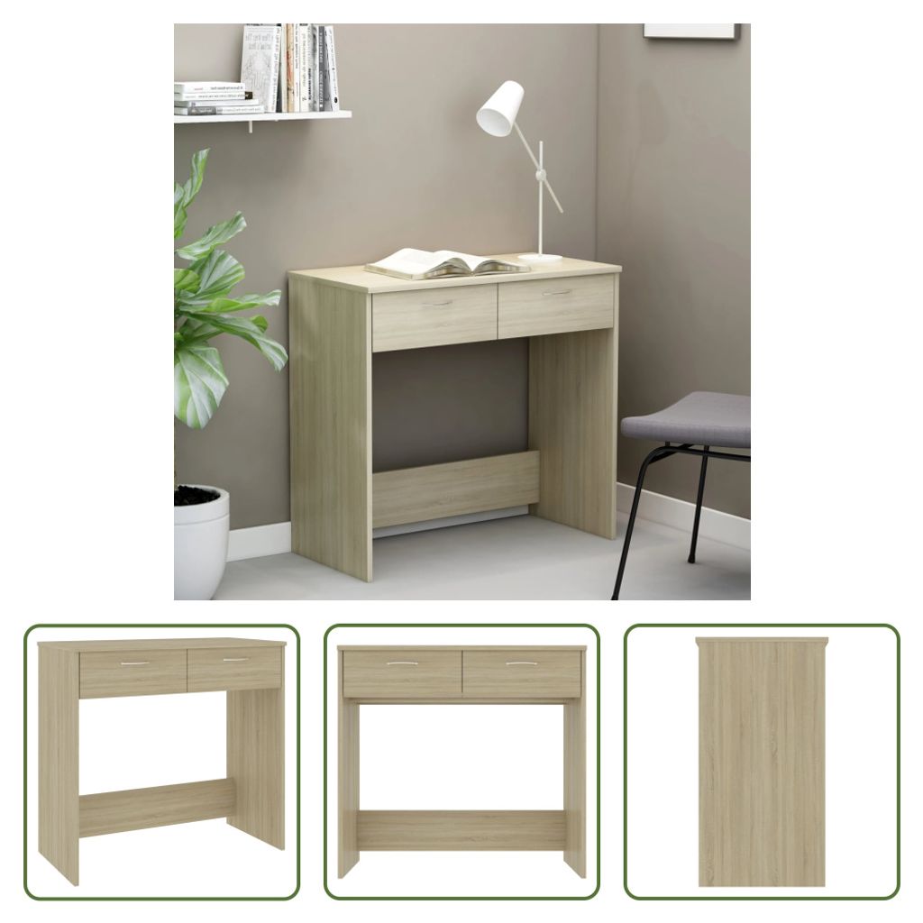 The Living Store Schreibtisch Sonoma-Eiche 80x40x75 cm Produktbild 