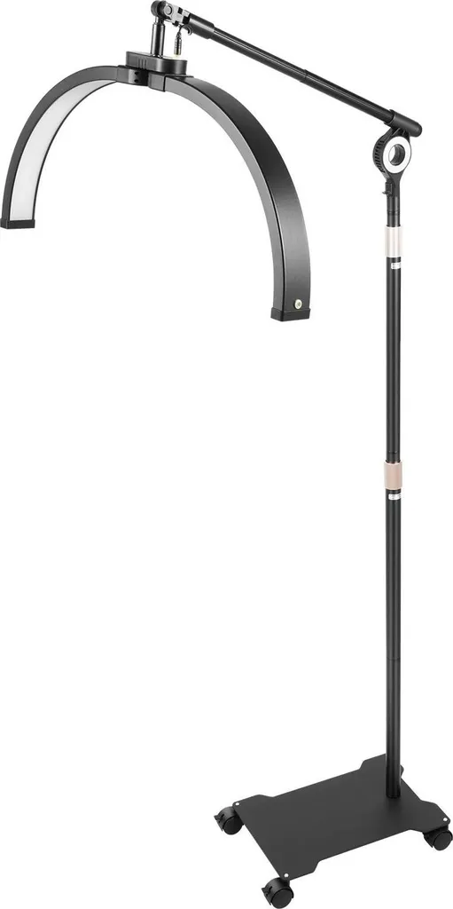 Lampe LED Demi-Lune Noire 40W avec Télécommande et Support Smartphone