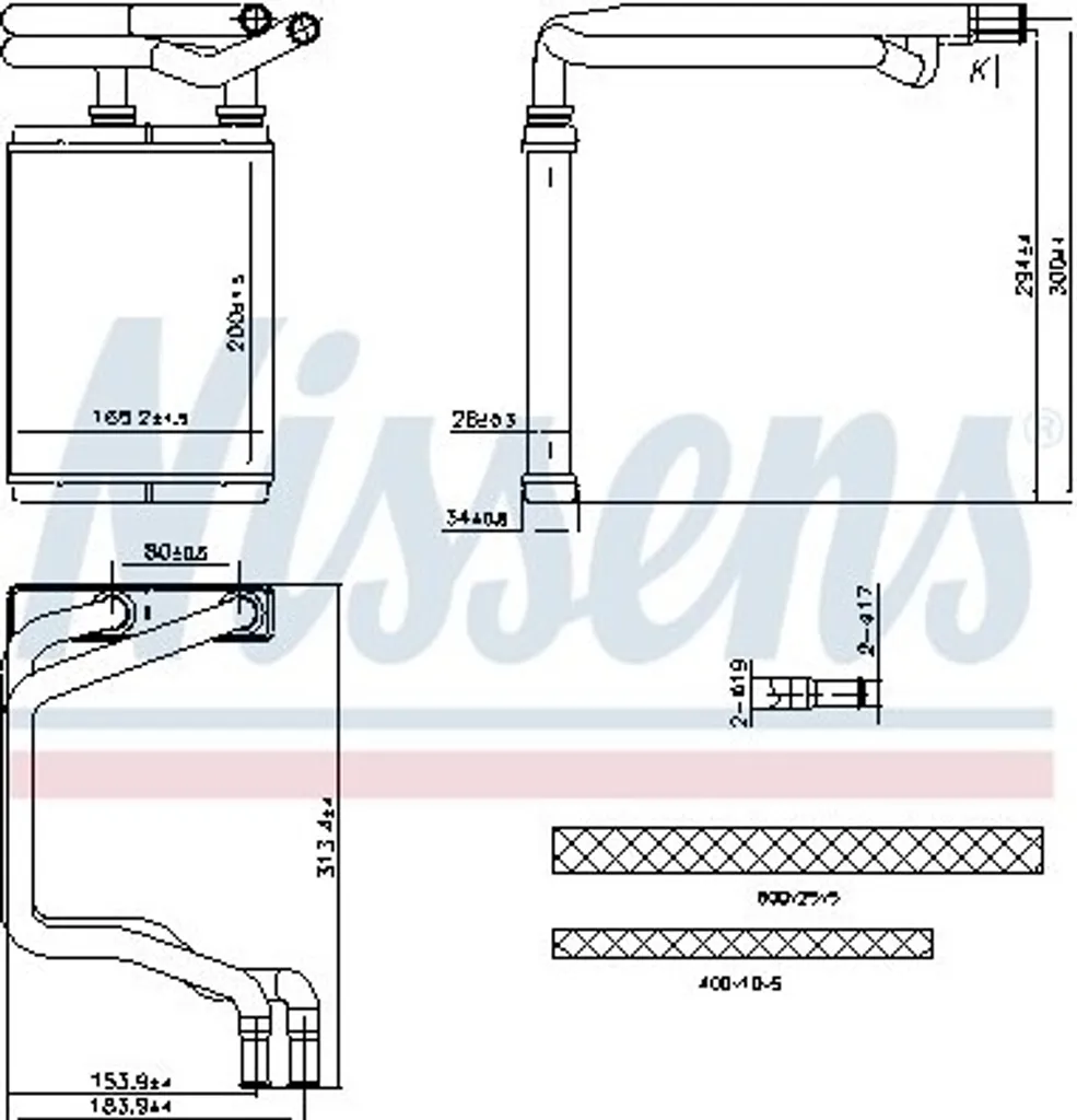 Radiateur de chauffage NISSENS en aluminium pour HONDA CIVIC VII EP