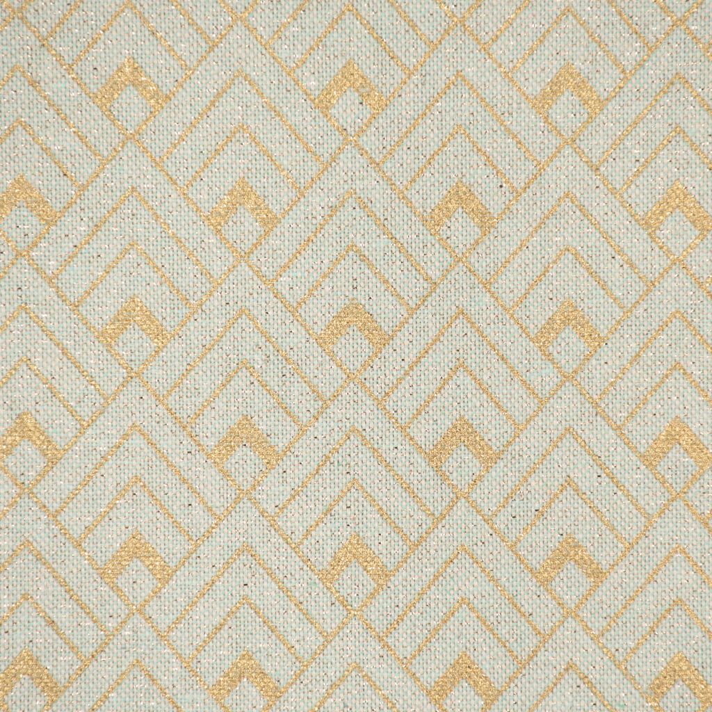 Dekostoff Leinenlook Metallic Art Deco Rauten mintgrün gold 1,40m