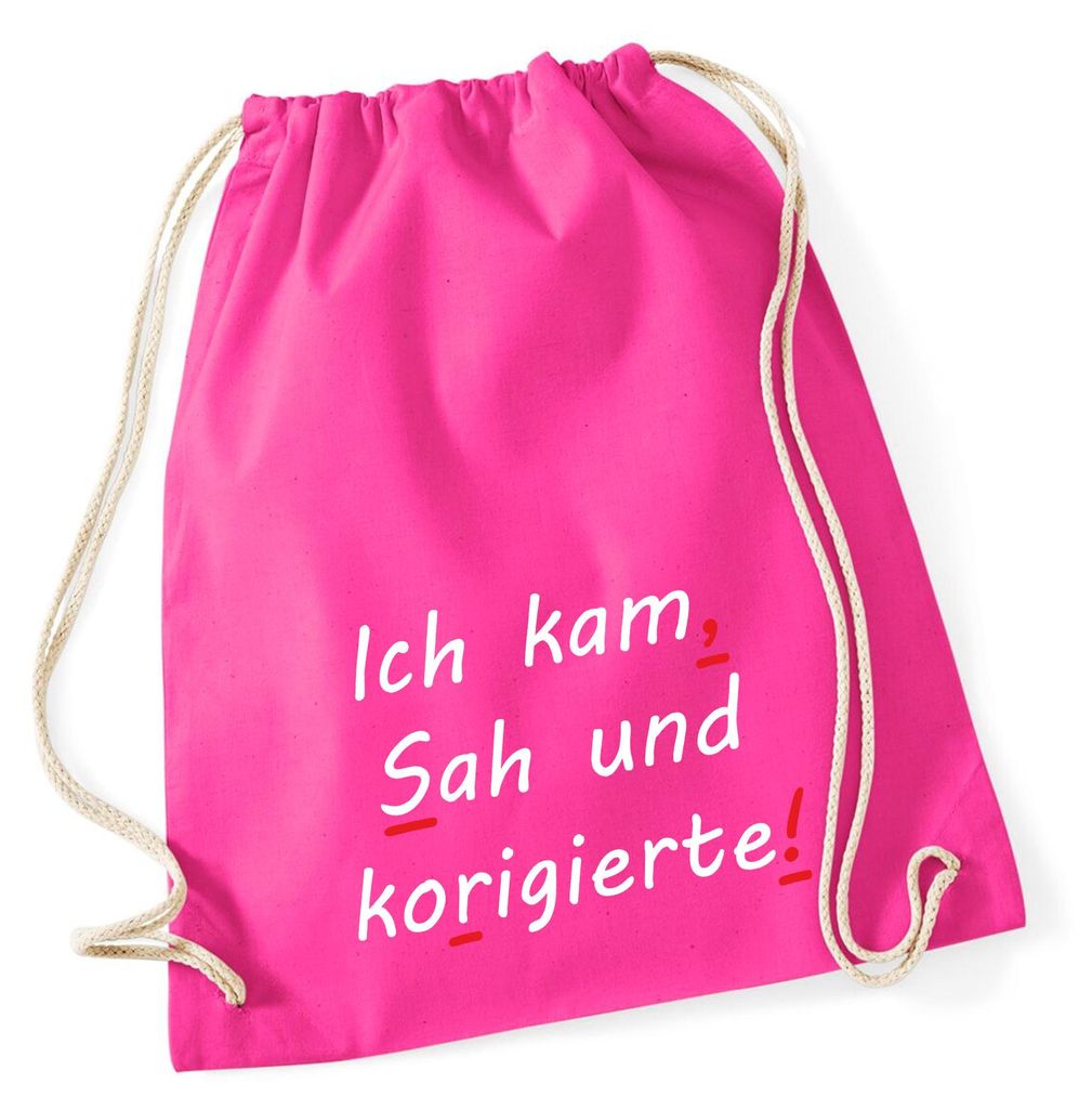 Huuraa Turnbeutel Kam Sah und korigierte Korrektur 12 Liter Fuchsia Baumwolle Rucksack Geschenkidee