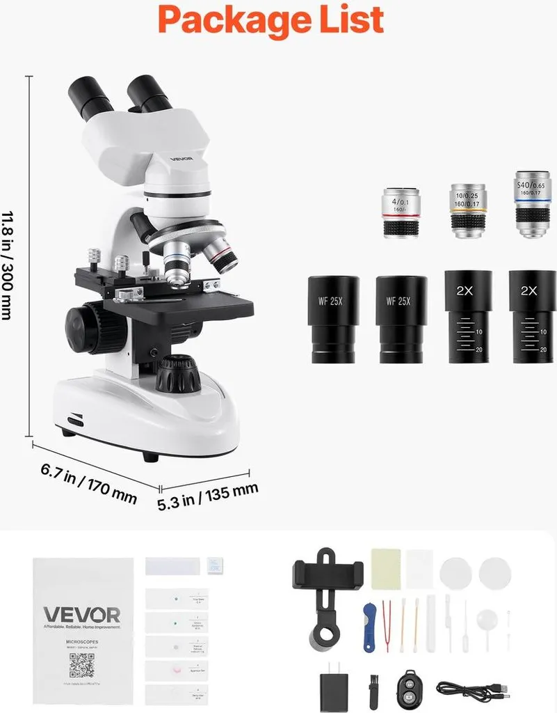 Microscope composé binoculaire professionnel 40-2000X haute précision