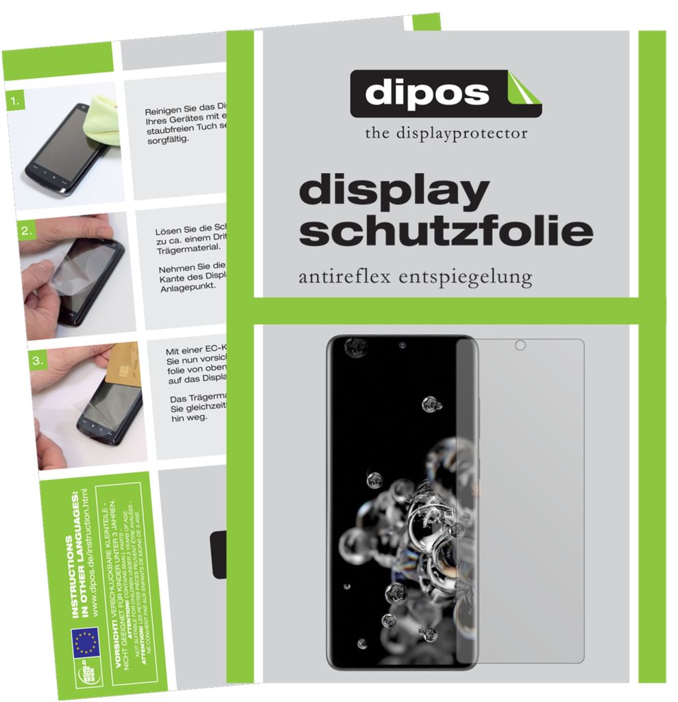 1x Schutzfolie für Samsung Galaxy S20 Ultra matt Displayschutzfolie Folie Display Schutz dipos