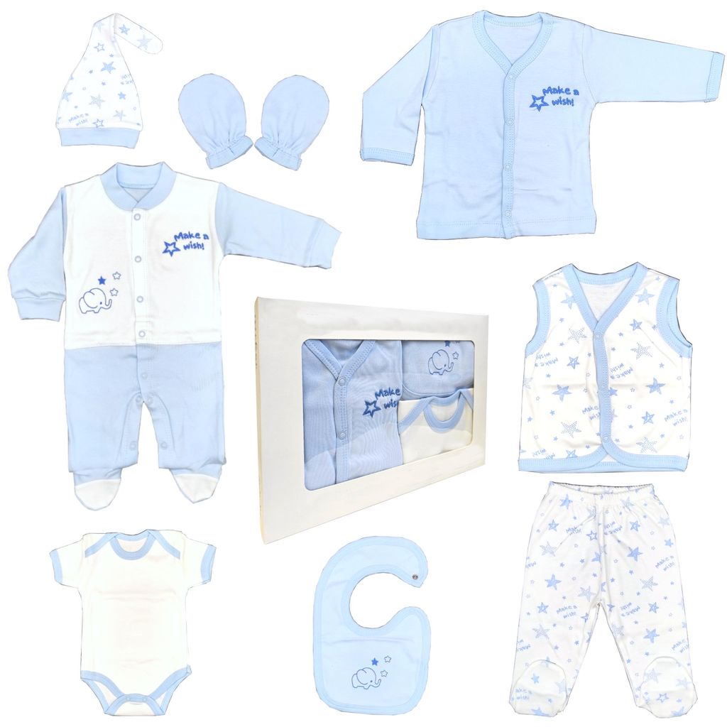 BLUE EYES Baby Geschenk Set 8-teilig, 100% Baumwolle, , Produktbild 
