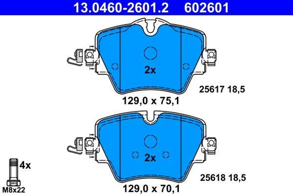 Jeu de plaquettes de frein ATE 13.0460-2601.2 pour BMW Série 3 G20 et X3