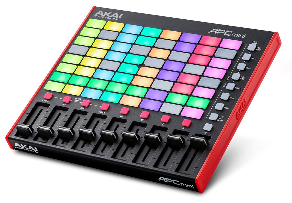 Akai Professional APC Mini MK2 - USB MIDI Pad Controller für Clip Launching mit Ableton Live Lite, 64 RGB Pads, Drum- und Note-Modi und MIDIMixer
