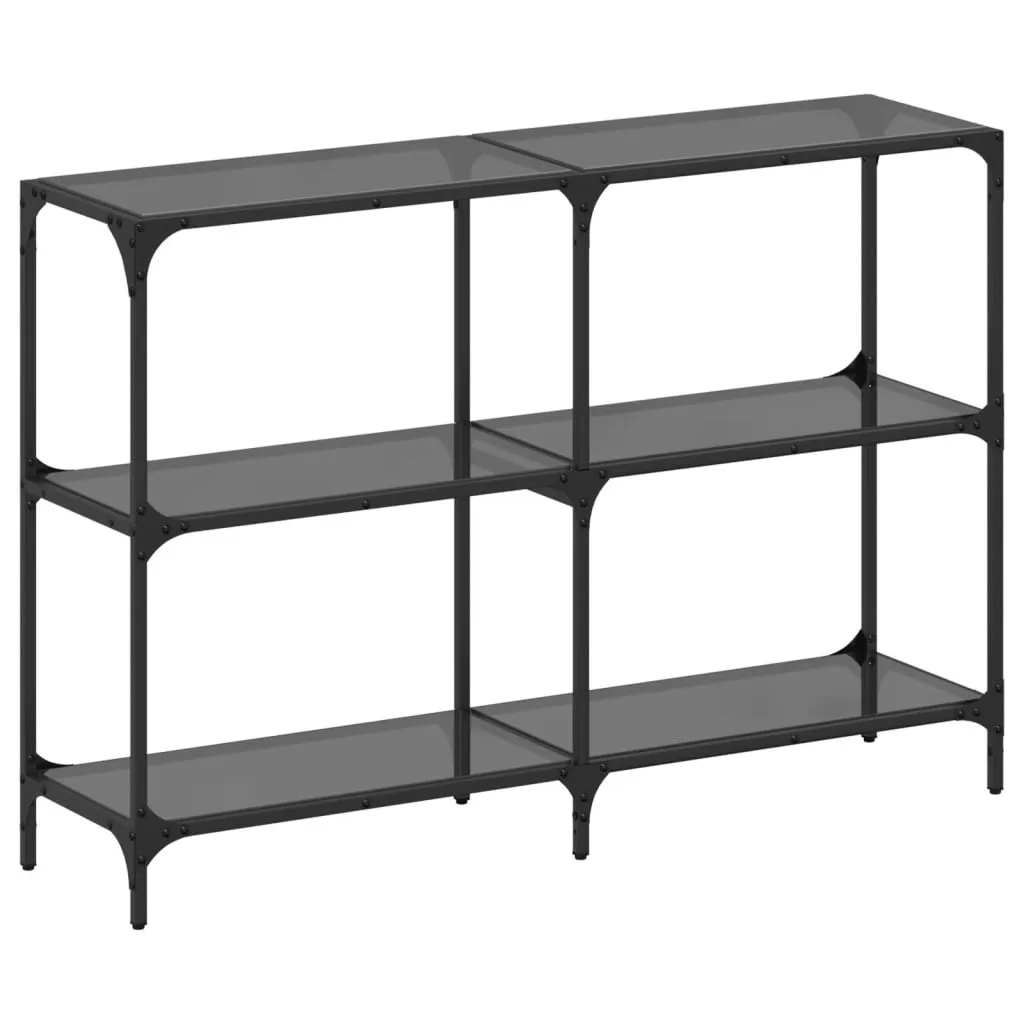 vidaXL Tavolo Consolle in Vetro Nero e Acciaio 118,5x30x81 cm | Design