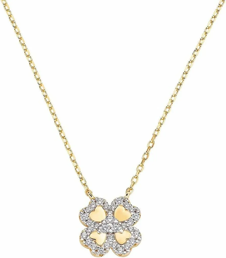 Amen CLQCLGBZ Collana Quadricuore Argento Dorato e Zirconi