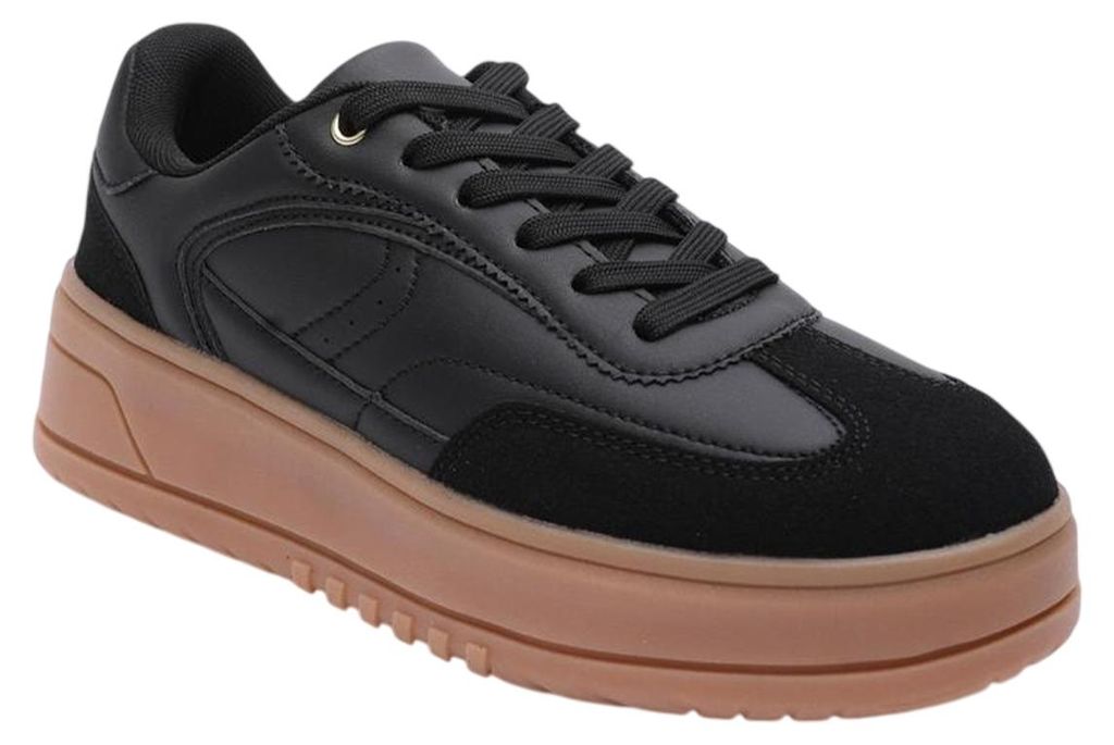 Where's That From - Sneaker für Damen, niedriger Keilabsatz GT15786 (39 EU) (Schwarz)