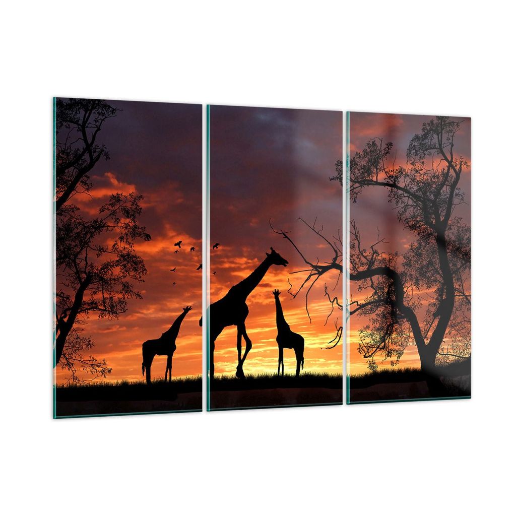 Bilder auf glas - Giraffe Afrika Sonne Safari - 165x110cm - Glasbilder - Wandbilder - Kunstdruck - zum Aufhängen bereit - Wanddekoration aus Glas ...