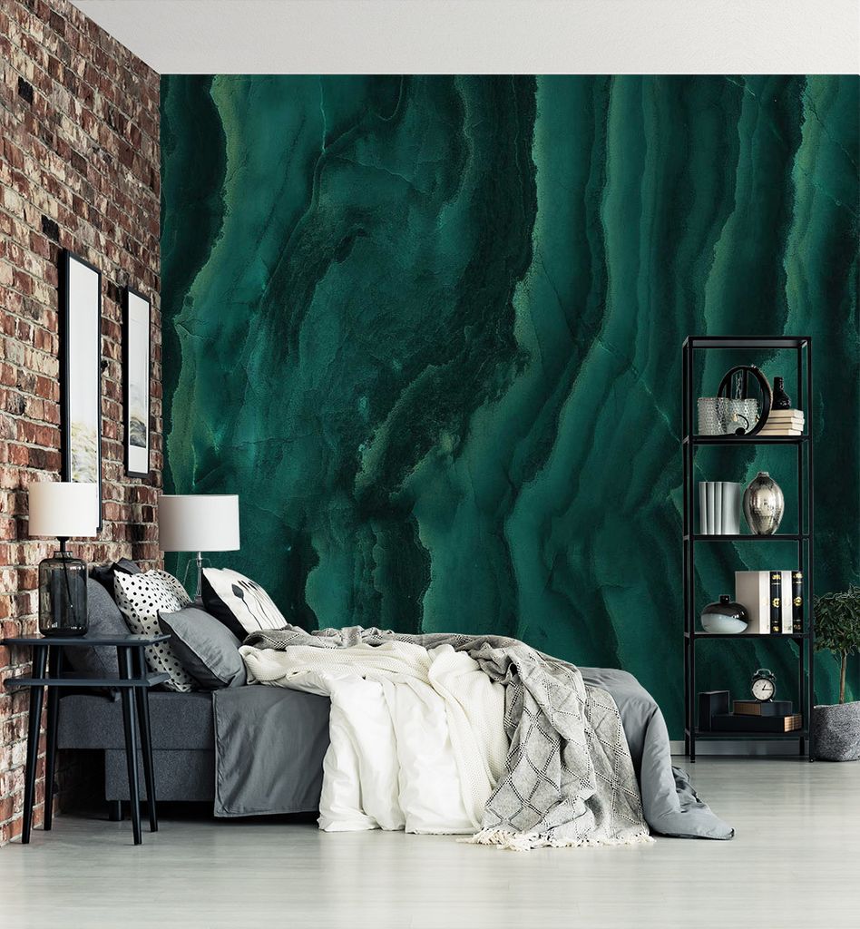 Fototapete Marmor Grün Bruch, Material:Superior Vlies 350g/qm, Größe Tapete:455 x 260cm