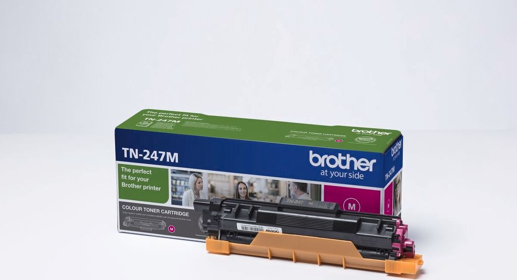 A Brother toner cartridge and its packaging are displayed against a white background.