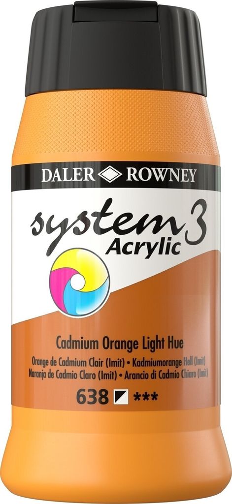 Daler Rowney System3 Acrylfarbe Cadmium Orange Light Hue 500 ml 1 Stck