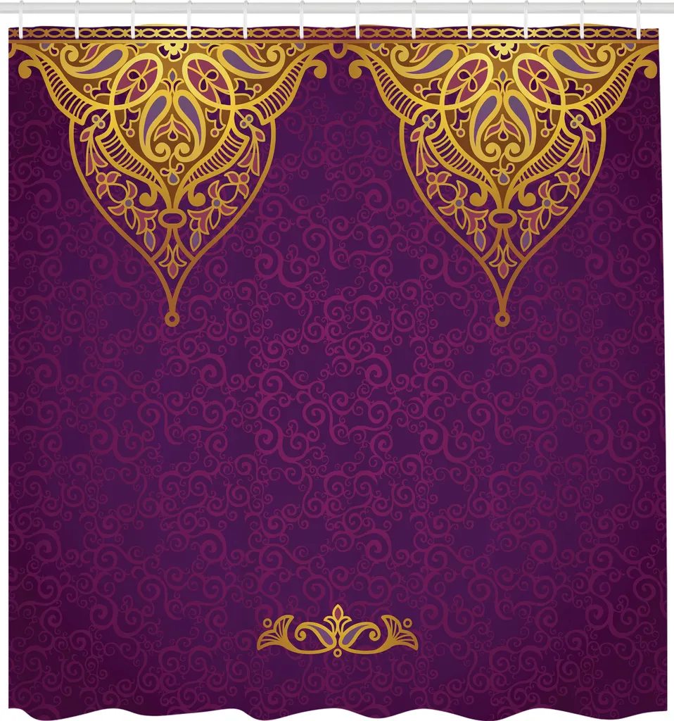 Tenda Bagno Boema ABAKUHAUS 175x200cm - Tessuto Orientale Viola