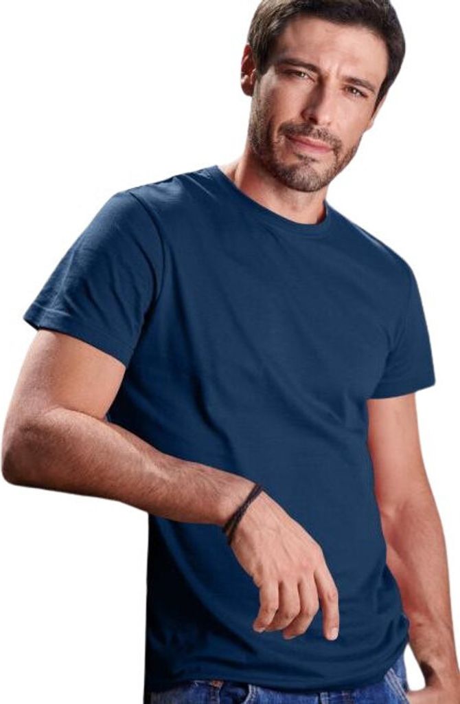 Herren-Baumwoll-T-Shirt, einfarbig, 100% Baumwolle, 160 g/m2, Farbe Mitternachtsblau, Größe XS