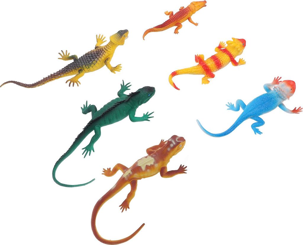 6 Stück Eidechsen-Figuren, pädagogisches frühes Lernen, realistische Modelle, Reptilien-Tierfiguren-Spielzeug-Set