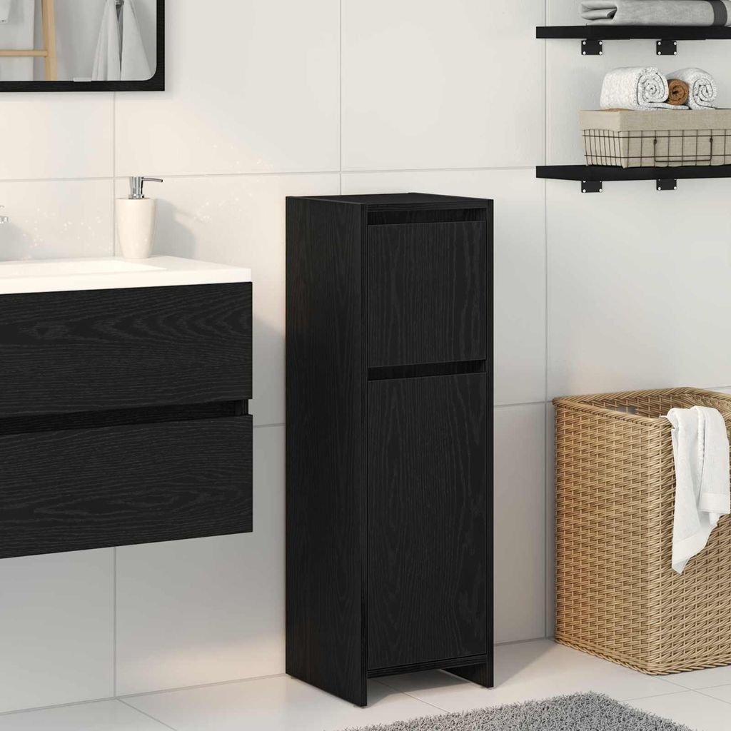 Maison Exclusive - Badezimmerschrank mit Tür Schwarz Eichen-Optik 30 x 30 x 95 cm