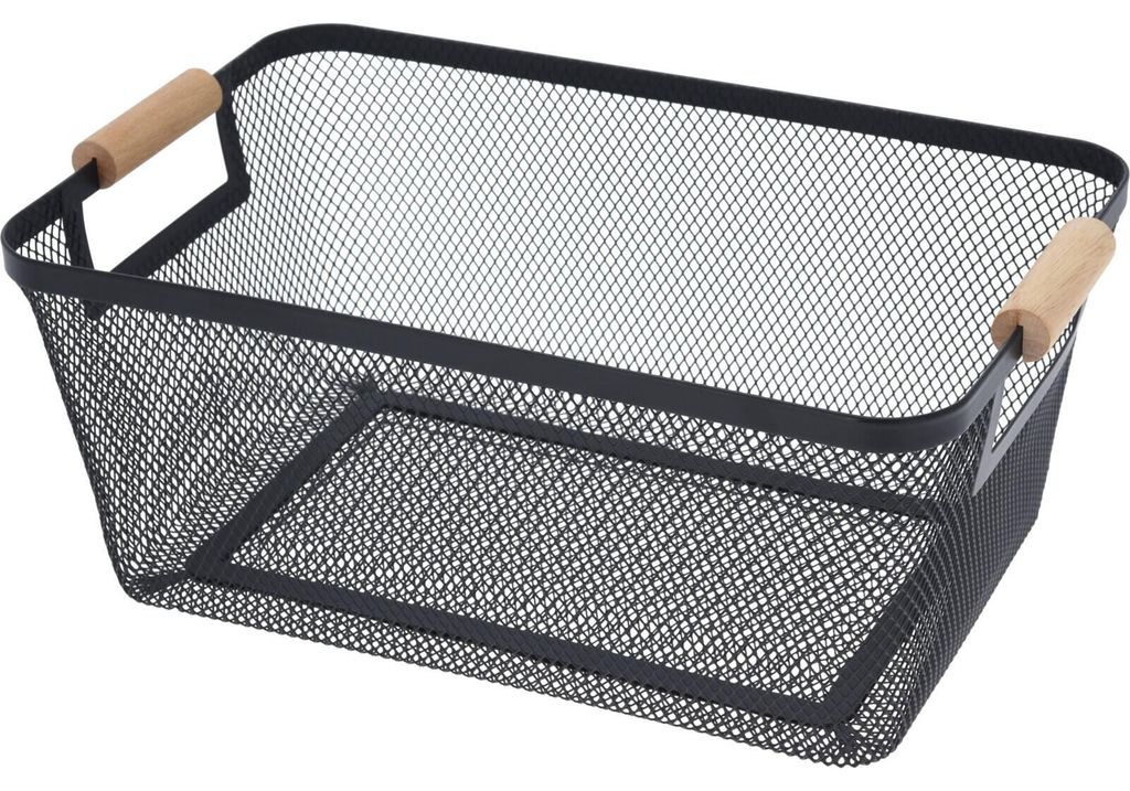 Excellent Houseware | Kovový košík - 35x23x16 cm - čierny - Obrázok produktu 