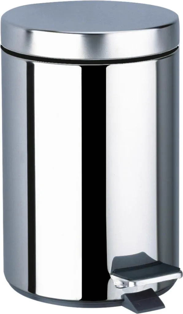 Corbeille Ronde Inox Poli 5L avec Seau Amovible et Pédale Renforcée