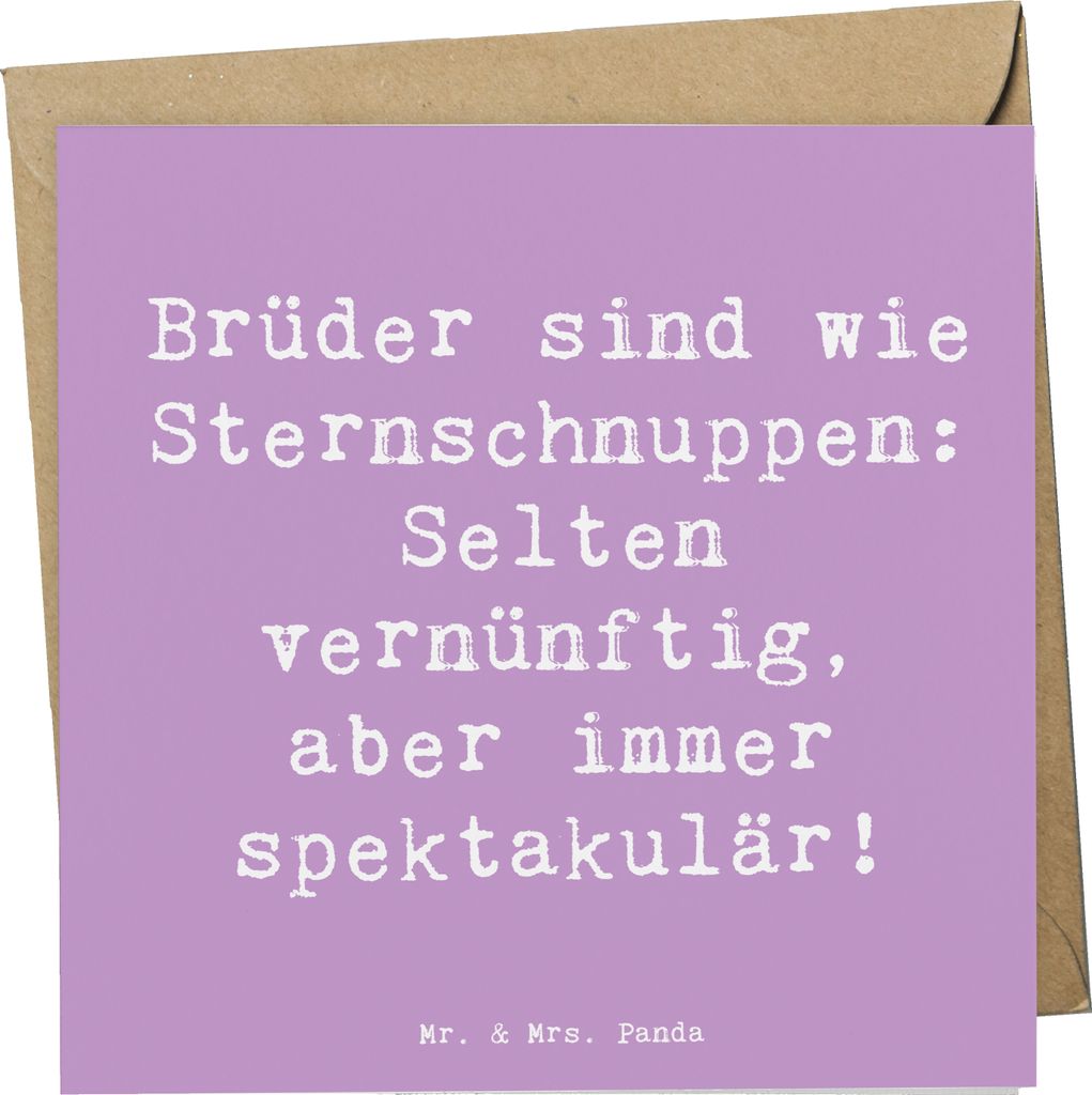 Mr. & Mrs. Panda Grußkarte Spruch Brüder Sternschnuppen - Produktbild 