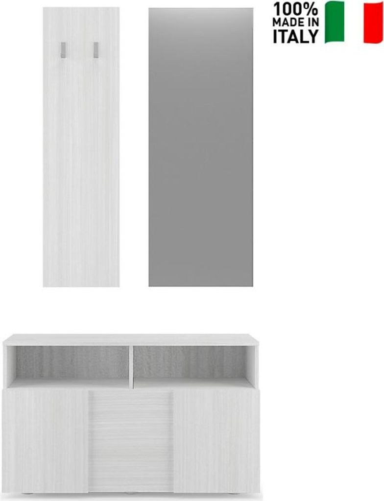 Garderobenset mit Spiegel und Schuhschrank Glamis Dama - Natur